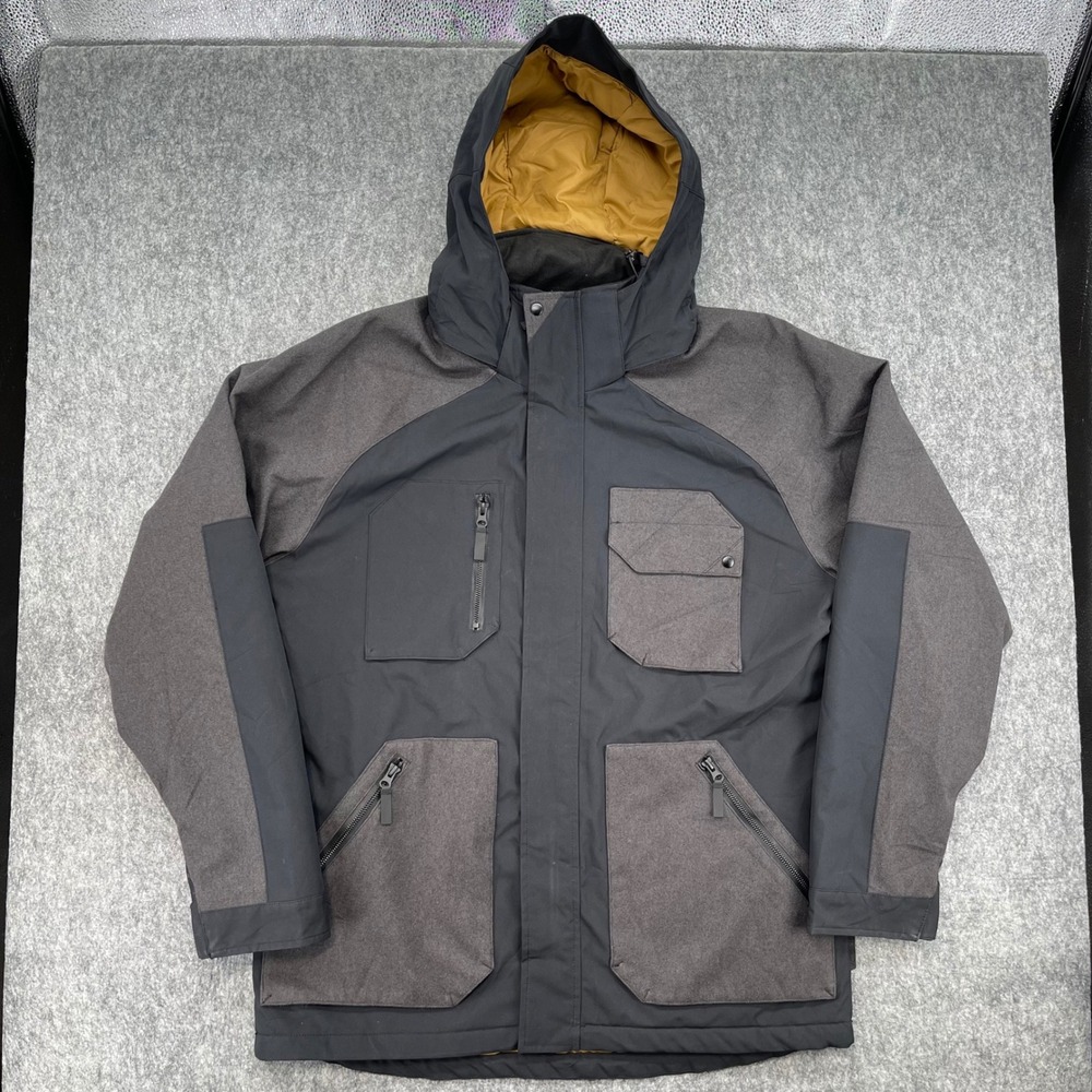 Body Glove Jacket Mens Large Black Charcoal Grey  Hooded Utility Ski Snow